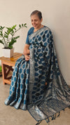 Blue banarasi saree