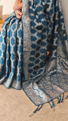 Blue banarasi saree