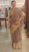 Taupe shade organza silk saree