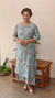 Powder blue printed slub cotton coord set