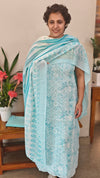 Blue cotton hakoba suit - 9232 - D1