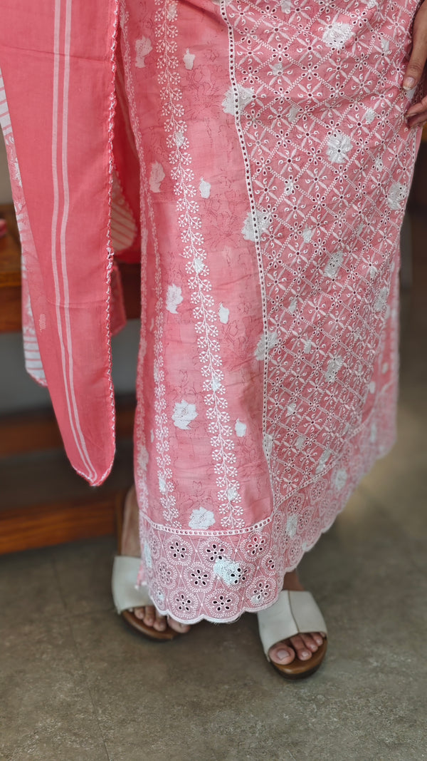 Pink cotton hakoba suit - 9232 - D1