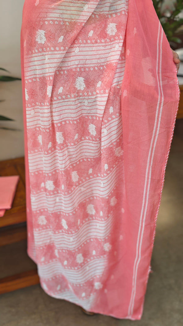 Pink cotton hakoba suit - 9232 - D1