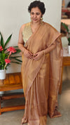 Antique gold lavender tissue silk saree - 2M83