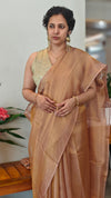 Antique gold lavender tissue silk saree - 2M83