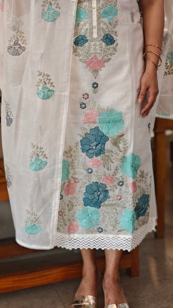 Off White and blue mal chanderisuit - R281