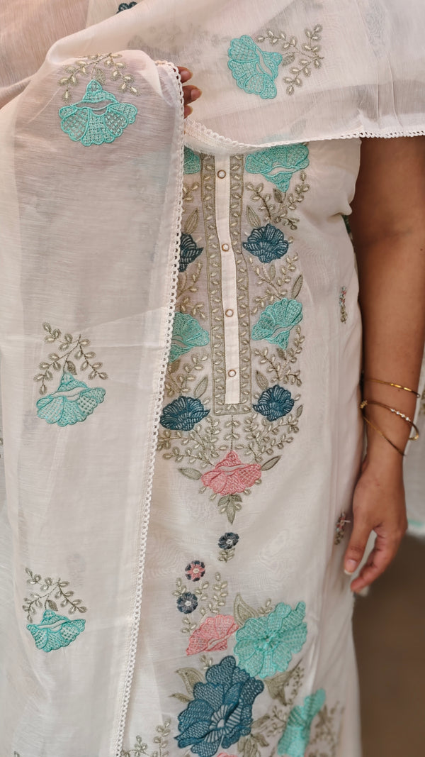 Off White and blue mal chanderisuit - R281