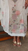 Off White and pink mul chanderi suit - R281