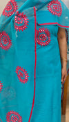 Blue and red net kota suit