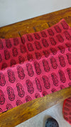 Pinkish red net kota saree