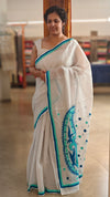 White organdy saree