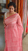 Pink net kota saree
