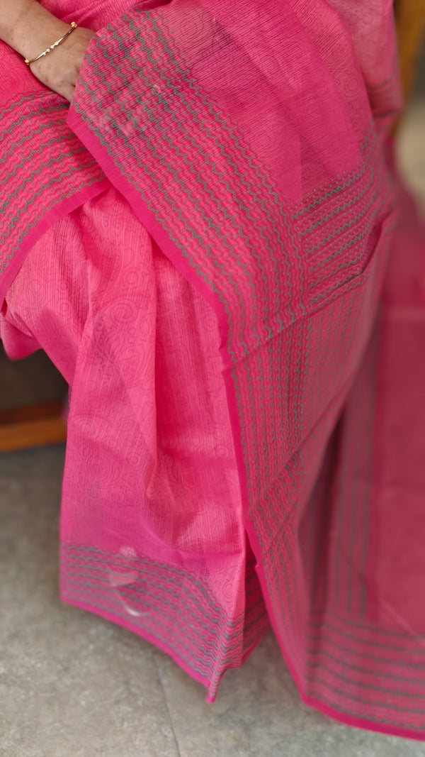 Dark pink net kotasaree