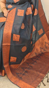 Black semi silk saree