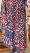 394D - Blue and peach modal cotton suit