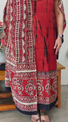 394D - Tie and dye and ajrakh printed modal cotton suit