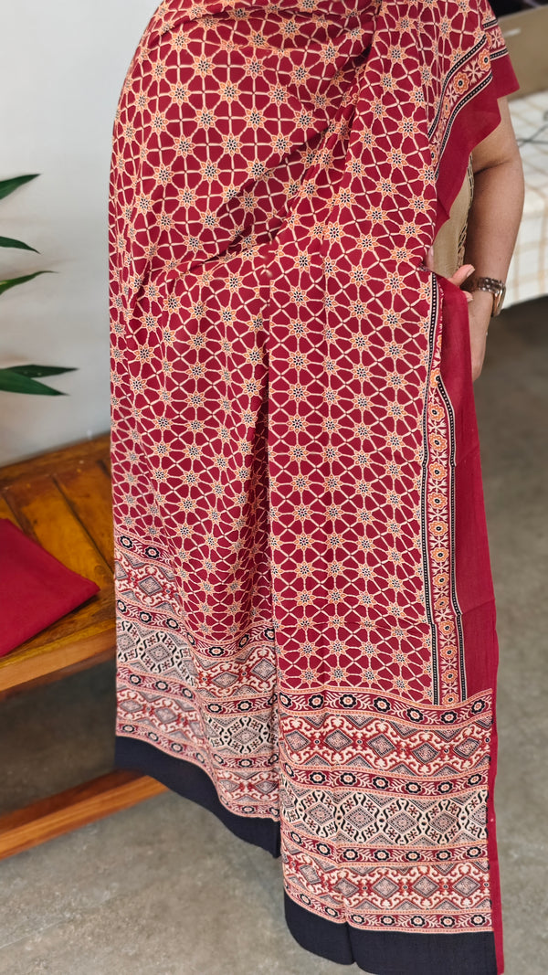 Beige and marooncotton salwar suit