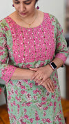 Green and pink cotton top