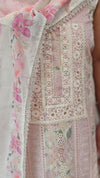 Light beige and lilac cottonHakoba suit - 6D99
