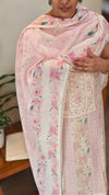 Light beige and lilac cottonHakoba suit - 6D99