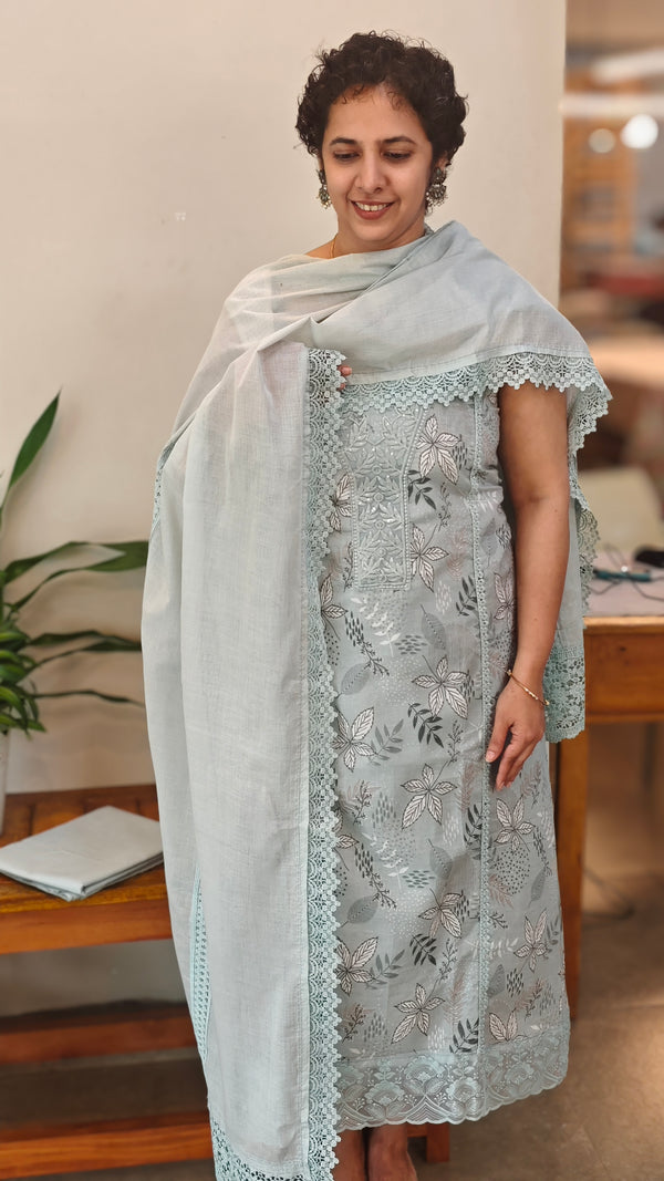 Powder blue cotton suit