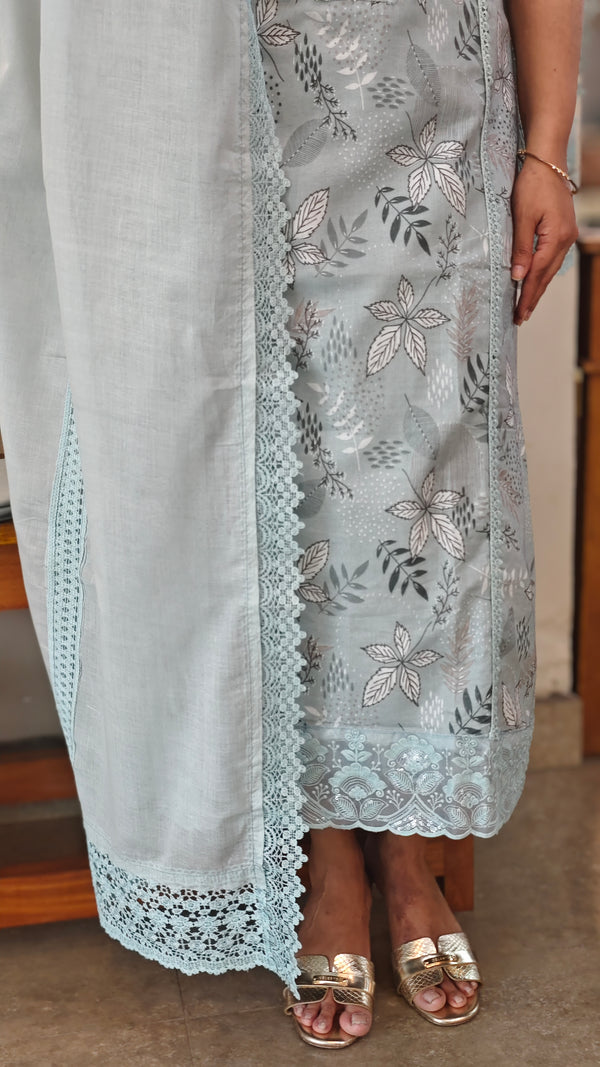 Powder blue cotton suit