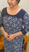 Indigo cotton hakoba top