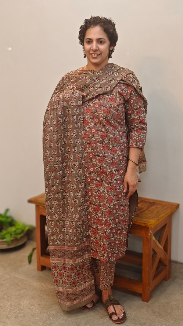 Printed cotton kurti set