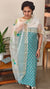 Block printed cotton suit with organza dupatta