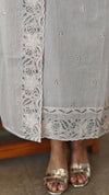 Smokey grey mal chanderi suit