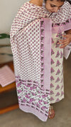 Off white and lilac cotton suit