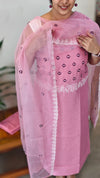 Pink semi silk suit