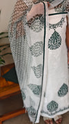 White and green net kota chikankari suit