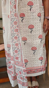 Applique and block print suit - Pink- 5RCV