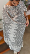Printed soft cotton suit - Off white and grey - J230