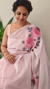 Pink painted silky kota saree - VL72