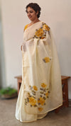 Light yellow painted silky kota saree - VL72