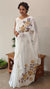 Milky white painted silky kota saree - VL72