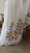 Milky white painted silky kota saree - VL72