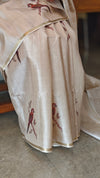 Beige semi tussar silk saree