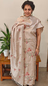 Beige semi tussar silk suit -A MTV6