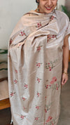 Beige semi tussar silk suit -A MTV6