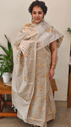 Beige semi tussar silk suit -D MTV6