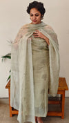 Sage green crushed organza suit - 6A20