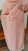 Pinkish peach crushed organza suit - 6A20