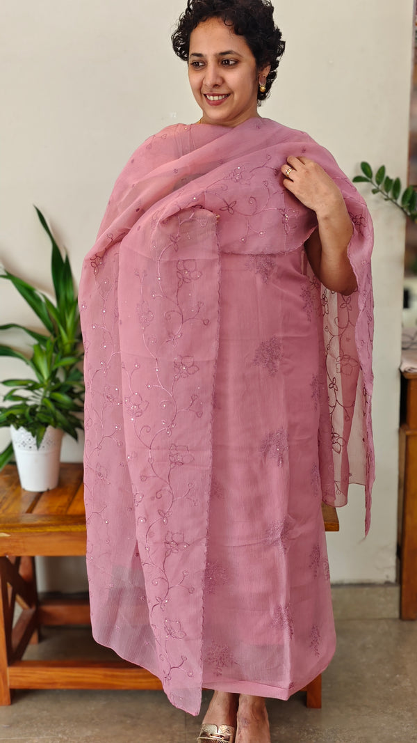 Lilac crushed organza suit - 6A20