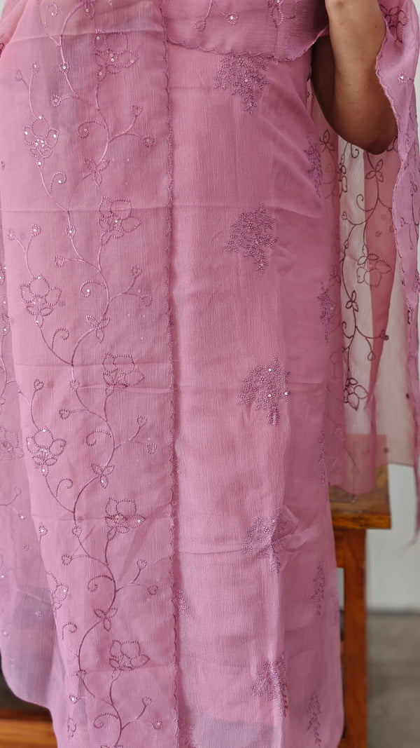 Lilac crushed organza suit - 6A20