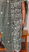 Forest Green embroidered net kota suit