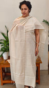 Cream chanderi salwar suit