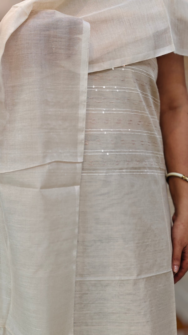 Cream chanderi salwar suit